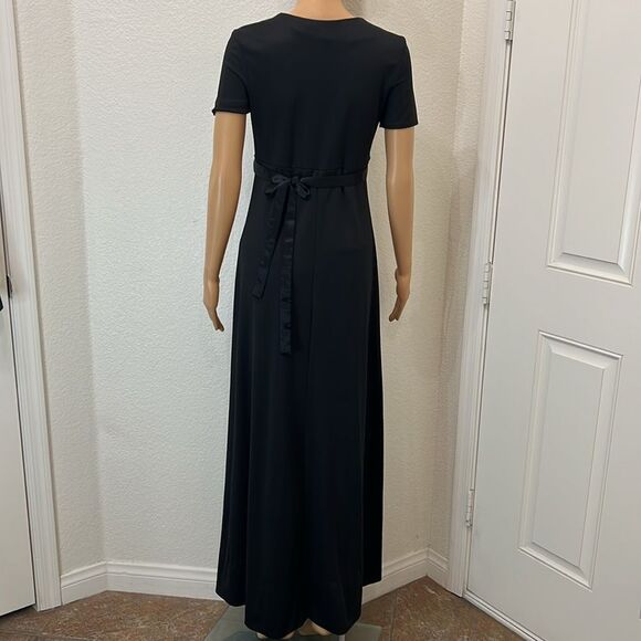 Formal Fashions Sz 04 Scoop Neck Short Sleeve Tie Back Maxi Formal Slip On USA - Picture 6 of 9